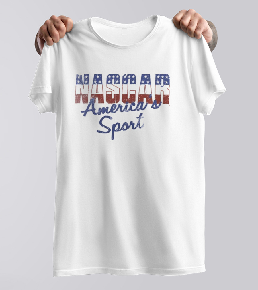 NASCAR America's Sport Patriotic Stars And Stripes Racing T-Shirt