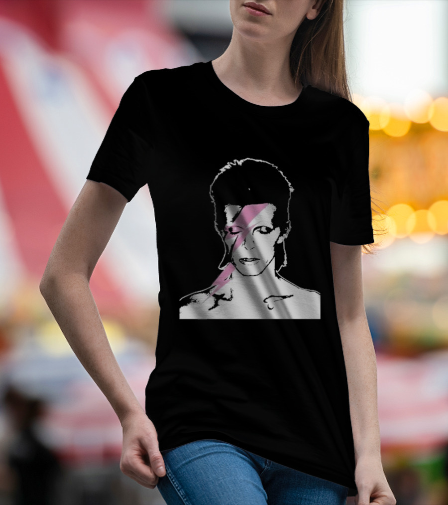 Ziggy Stardust Pink Lightning Bolt Iconic Tribute Carrie Bradshaw Connection T-Shirt