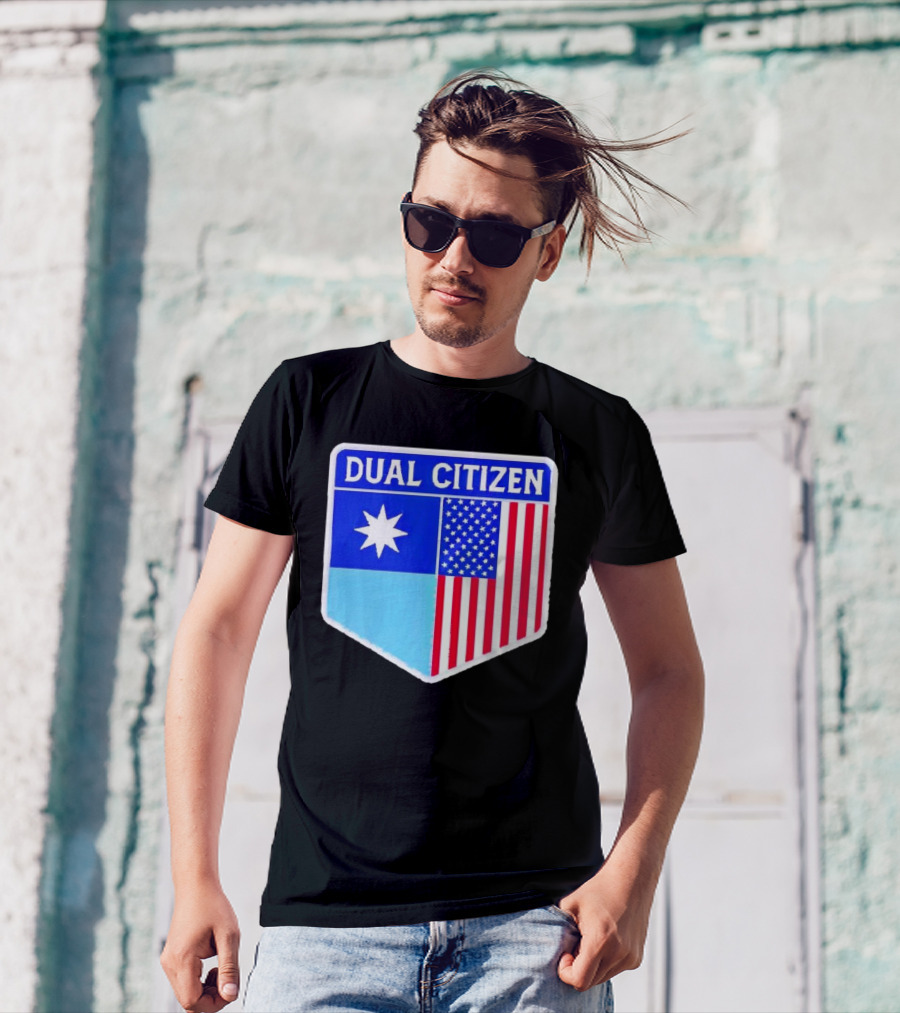 Dual Citizen Of Minnesota And USA Flag Badge T-Shirt