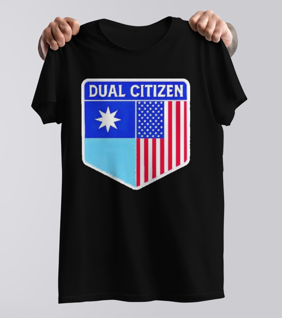 Dual Citizen Of Minnesota And USA Flag Badge T-Shirt