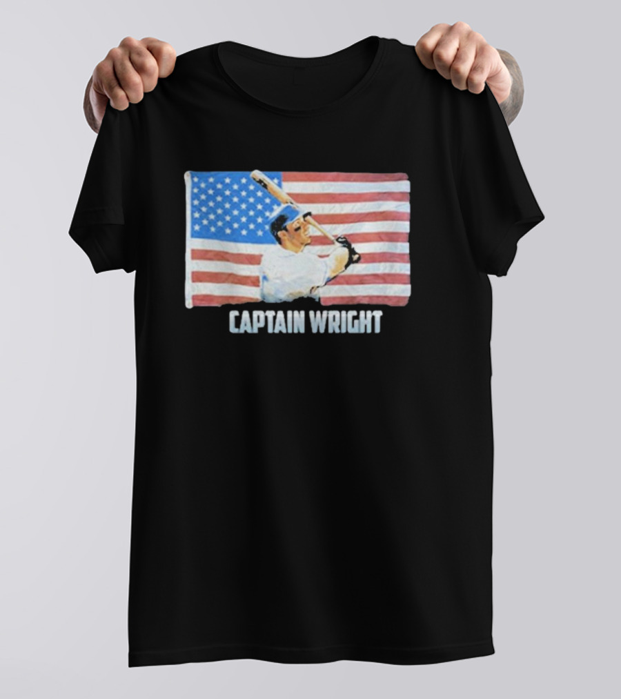 Mets David Wright Captain Wright American Flag Baseball T-Shirt