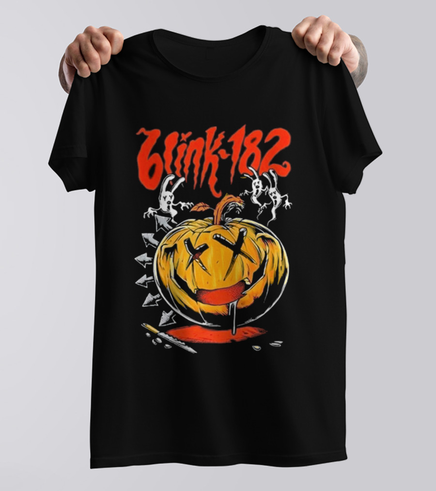 Blink-182 Halloween Pumpkin With Ghosts And Arrows T-Shirt