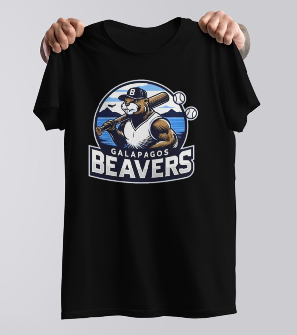 Galapagos Beavers Baseball Bear Mountains Jared Carrabis T-Shirt