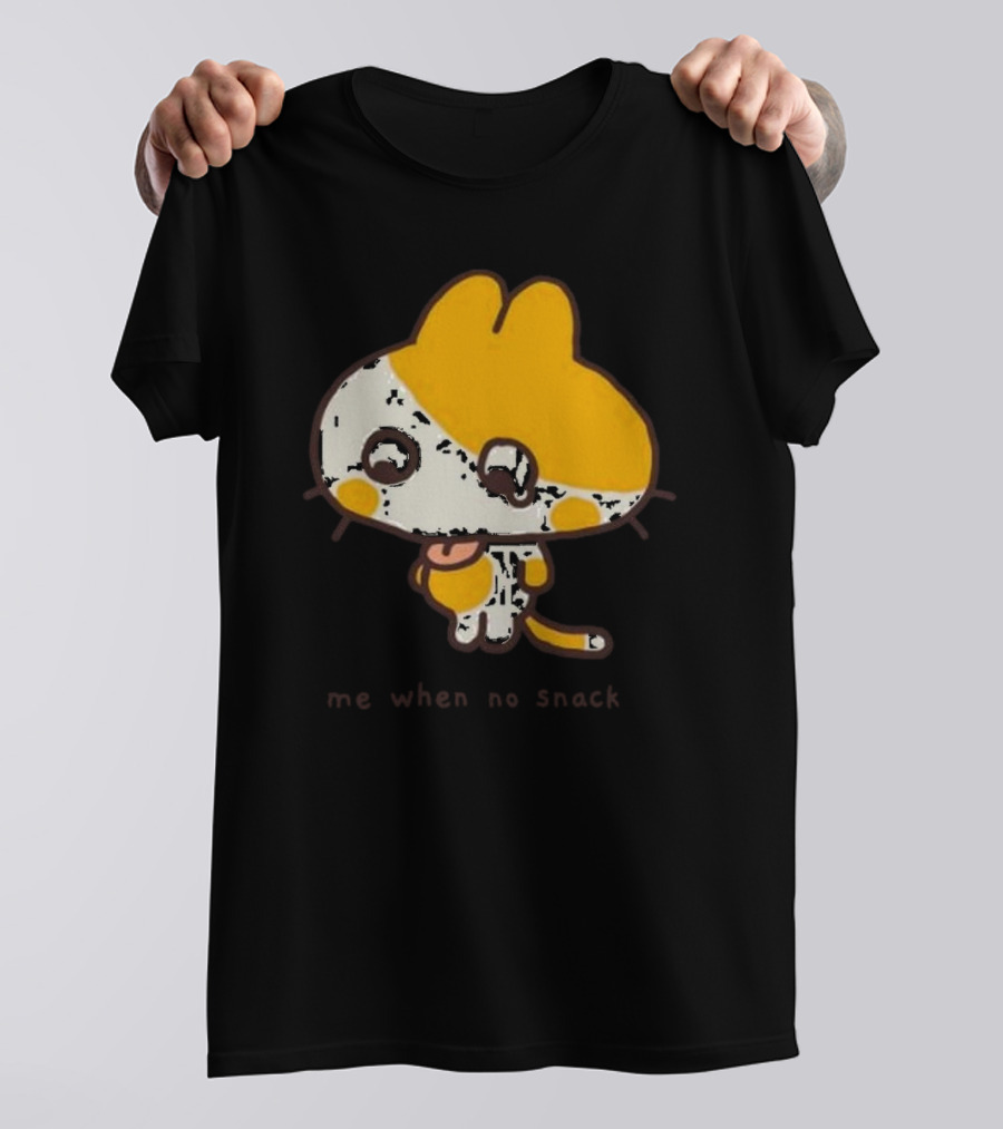 Me When No Snack Cute Cartoon Cat Image T-Shirt