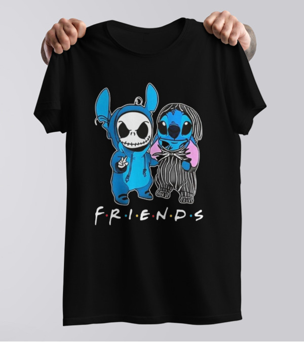 FRIENDS Stitch And Jack Skellington The Nightmare Before Christmas T-Shirt