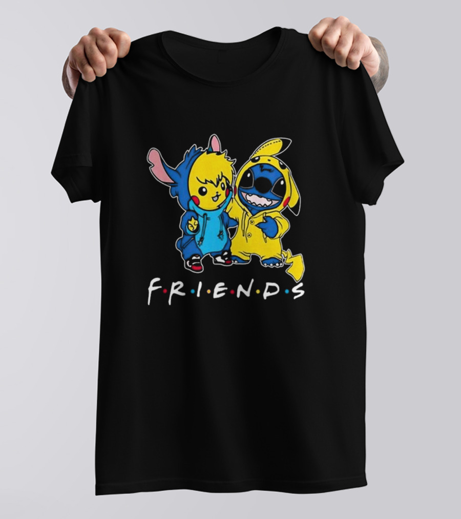Friends Stitch And Pokemon Pikachu Friends For Life Disney T-Shirt
