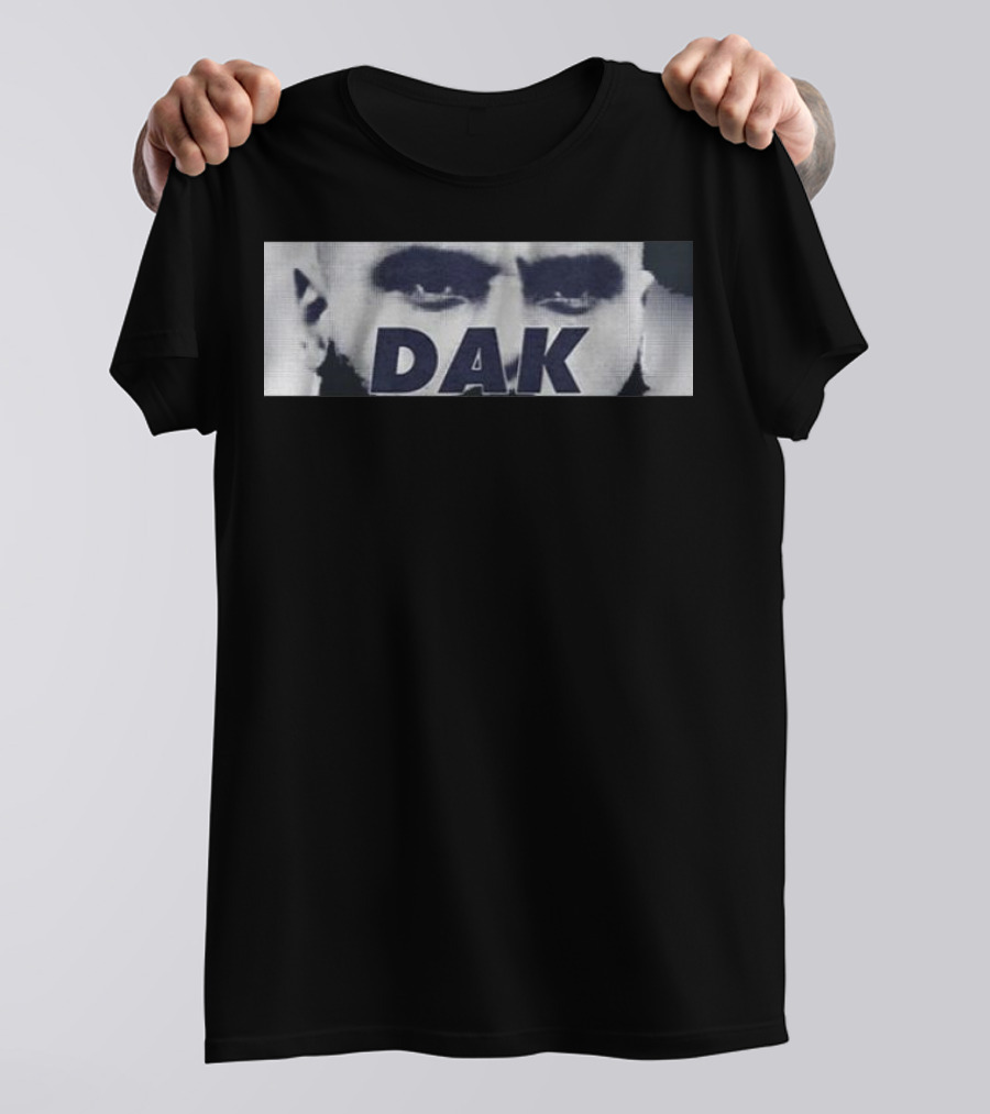 Dak Prescott QB Eyes Black And White Image T-Shirt