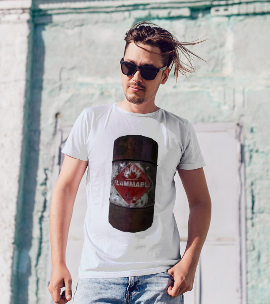 Flammable Barrel Red Hazard T-Shirt