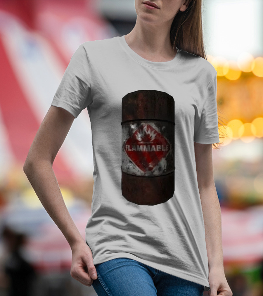 Flammable Barrel Red Hazard T-Shirt