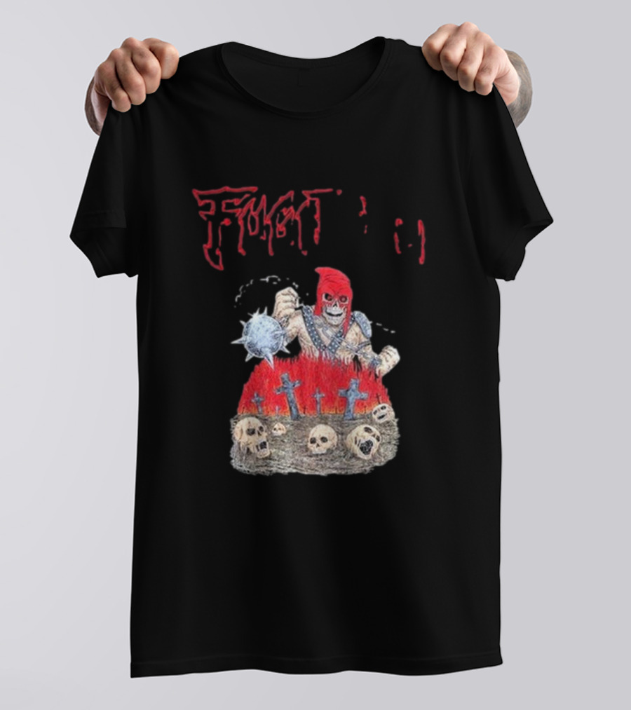 Fugitivetx Mace Guy With Skulls And Crosses T-Shirt