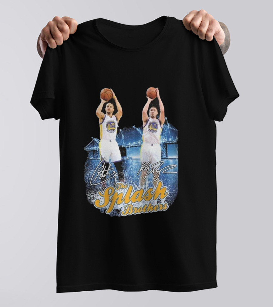 Golden State Warriors Stephen Curry Klay Thompson Splash Brothers Signatures T-Shirt