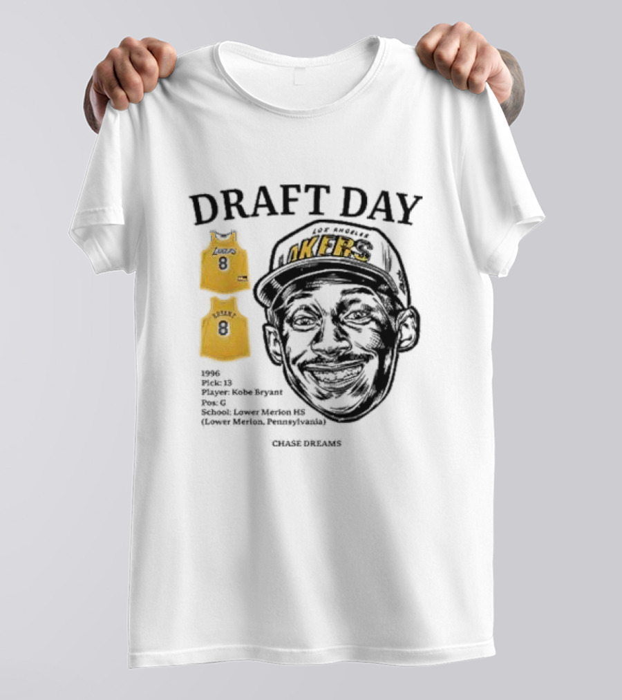 Draft Day 1996 Kobe Bryant Los Angeles Lakers Lower Merion Chase Dreams T-Shirt