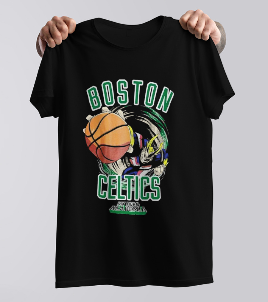 Boston Celtics My Hero Academia Basketball Collaboration T-Shirt