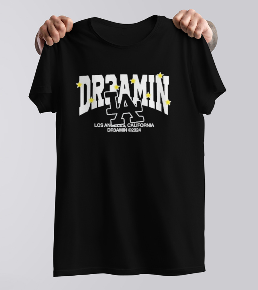 DR3AMIN LA Popover Navy Los Angeles California Clix Merch T-Shirt