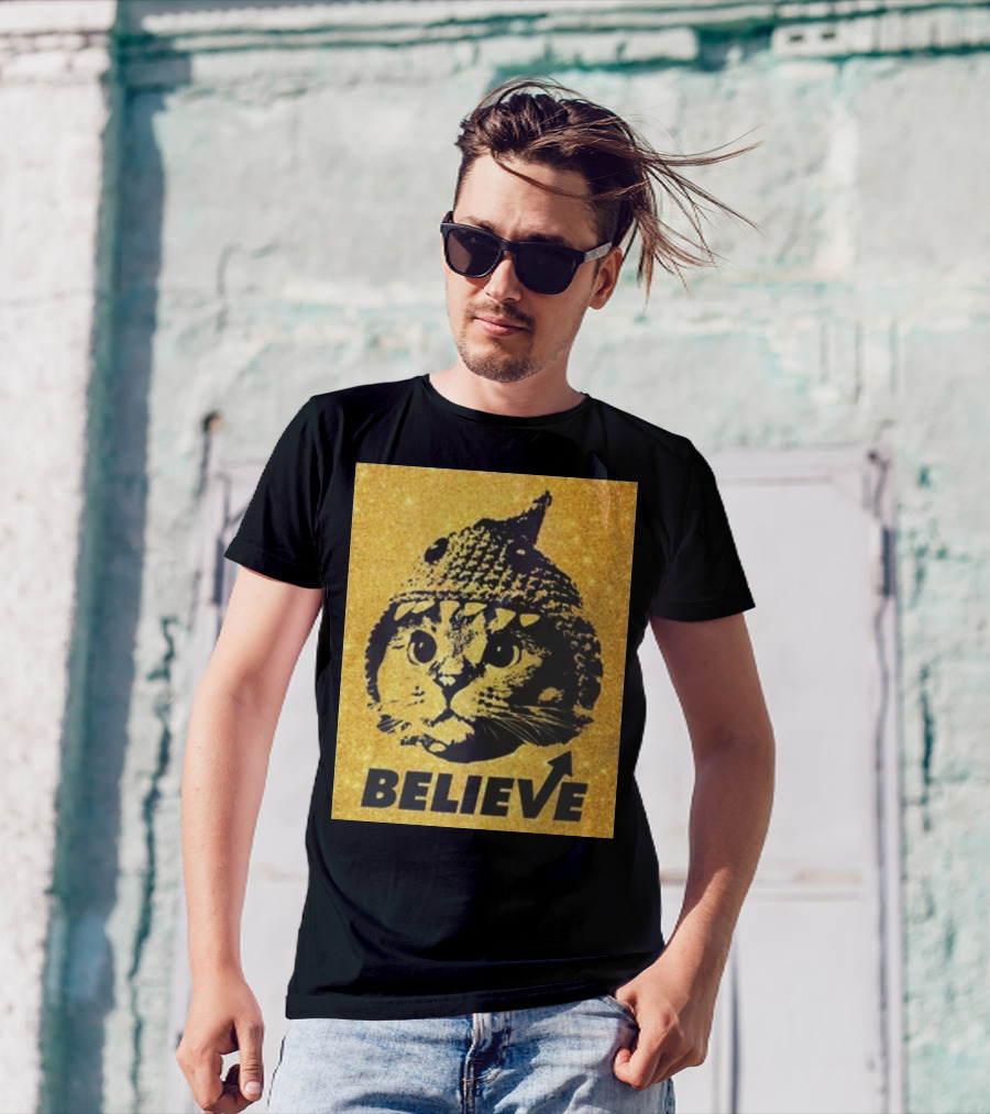 Believe Shark Cat Solana Gold T-Shirt