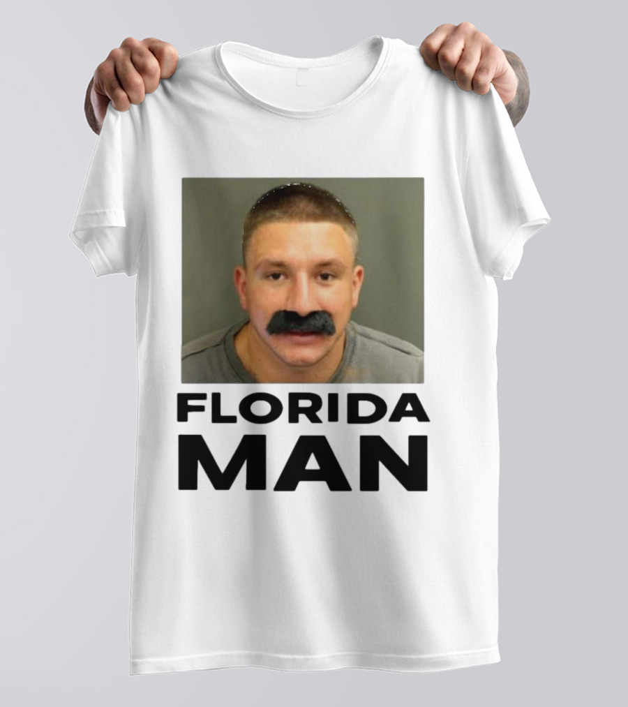 Stevewilldoit Florida Man Image Black Mustache Face T-Shirt