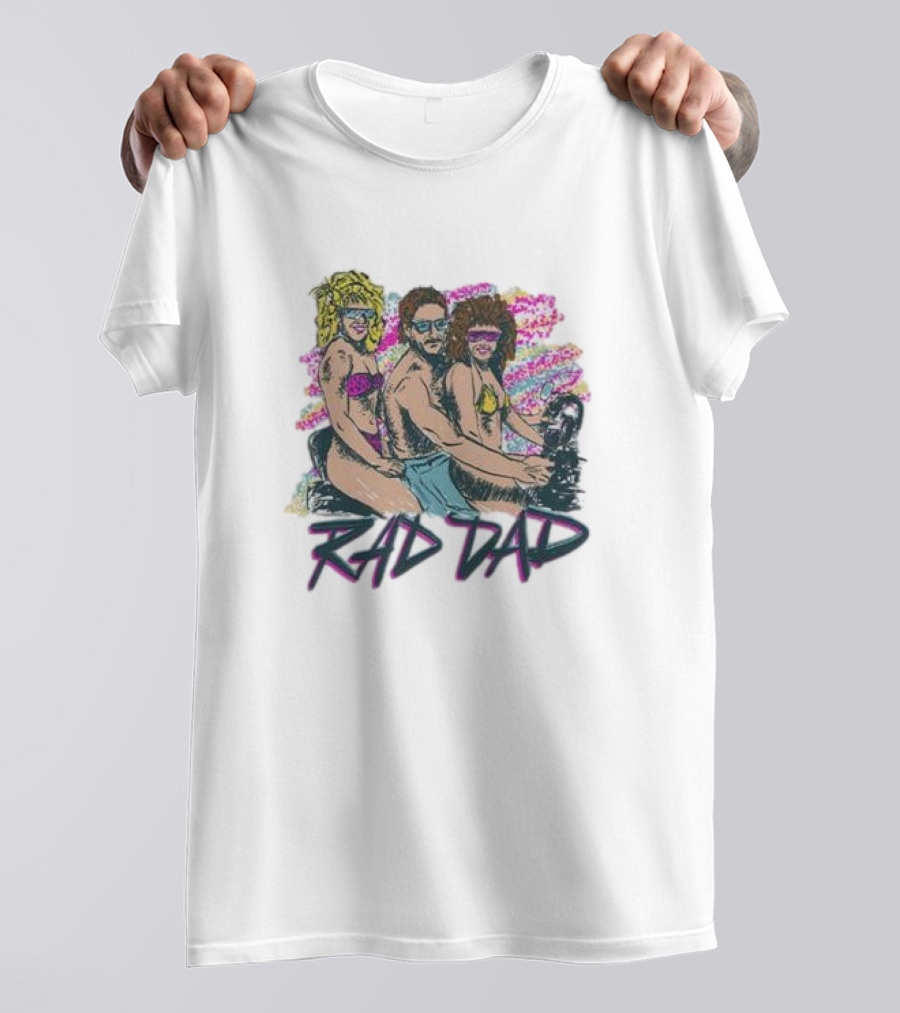 Rad Dad Retro Motorcycle Adventure Fun T-Shirt
