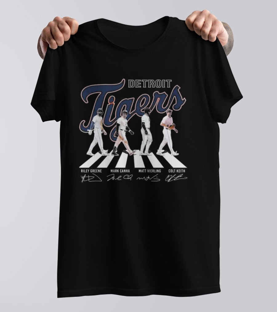 Detroit Tigers Abbey Road Riley Greene Mark Canha Matt Vierling Colt Keith Signatures T-Shirt
