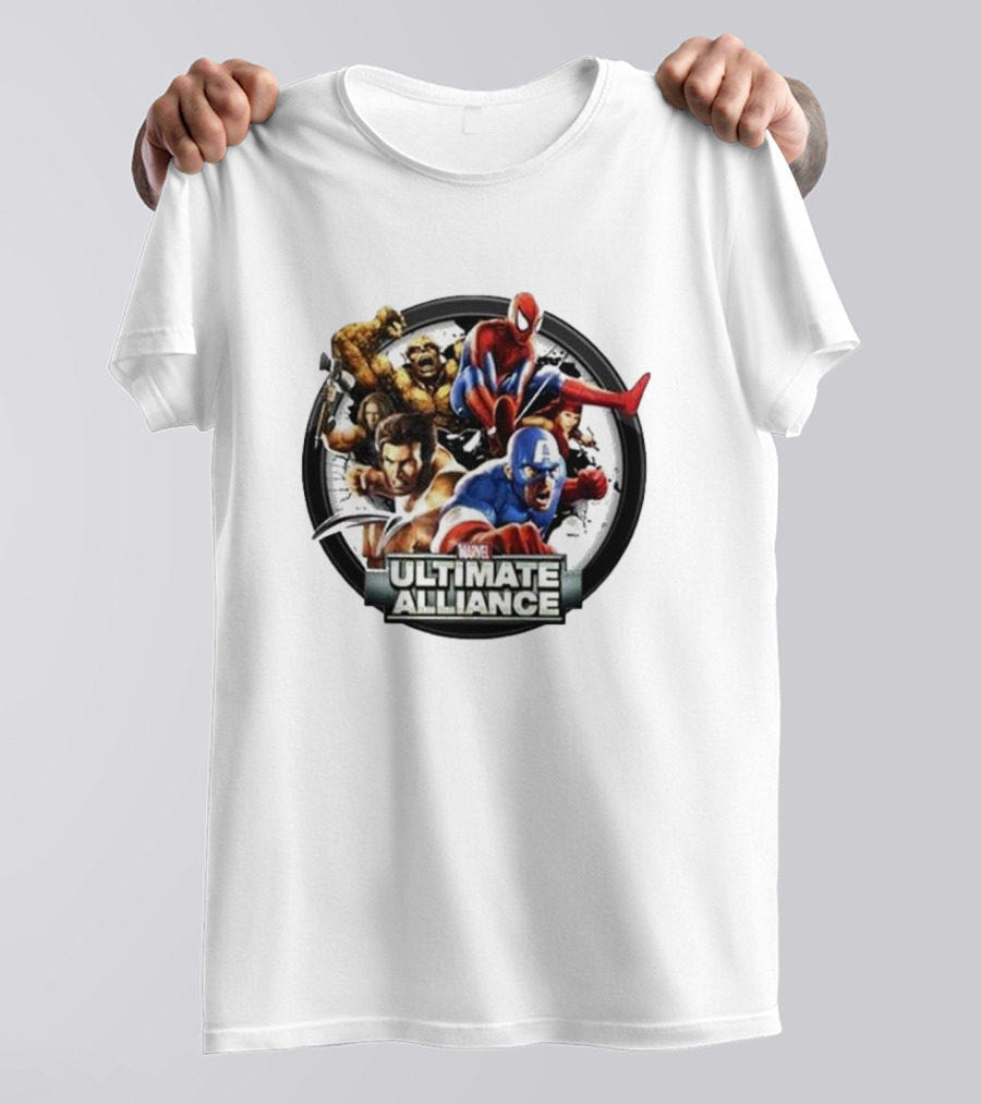 Tobey Maguire Spider-Man Featured In Marvel Ultimate Alliance Heroes Assemblage T-Shirt