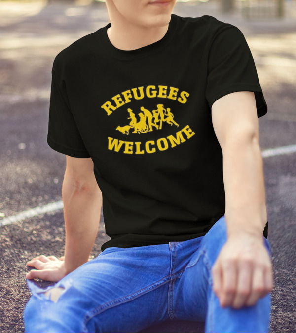 Refugees Welcome Uncorrupted Man Family And Dog T-Shirt
