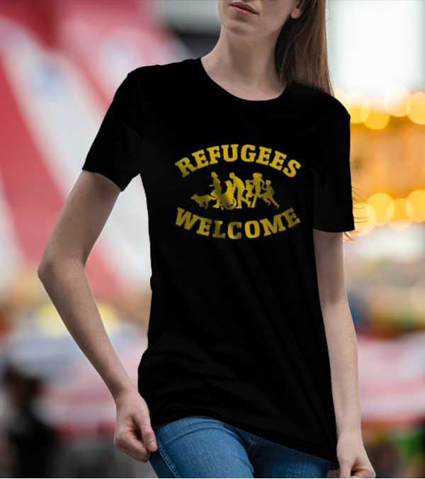 Refugees Welcome Uncorrupted Man Family And Dog T-Shirt