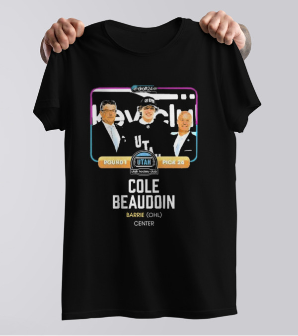 Draft24 Utahn Hockey Club Cole Beaudoin Barrie OHL Round 1 Pick 24 Center T-Shirt