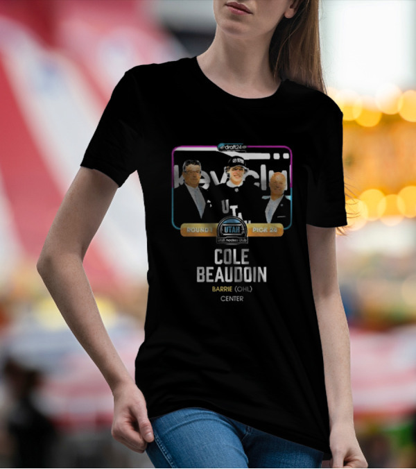 Draft24 Utahn Hockey Club Cole Beaudoin Barrie OHL Round 1 Pick 24 Center T-Shirt