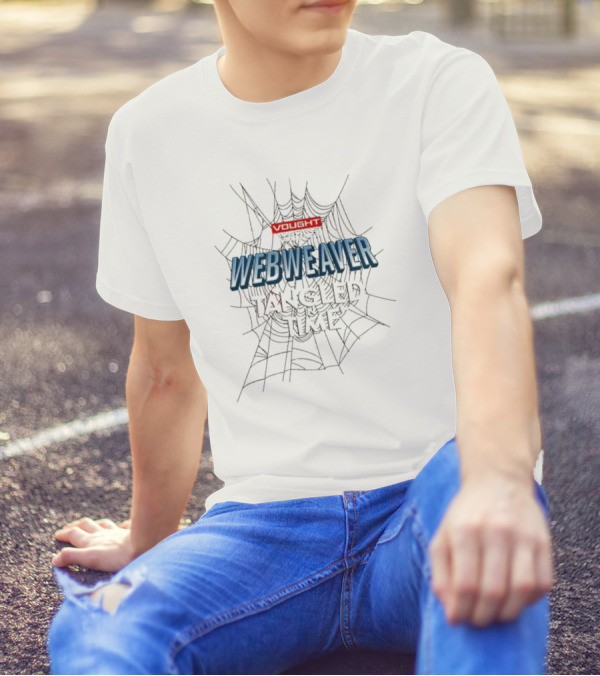 Vought Studios Webweaver Tangled In Time Spiderweb Background T-Shirt