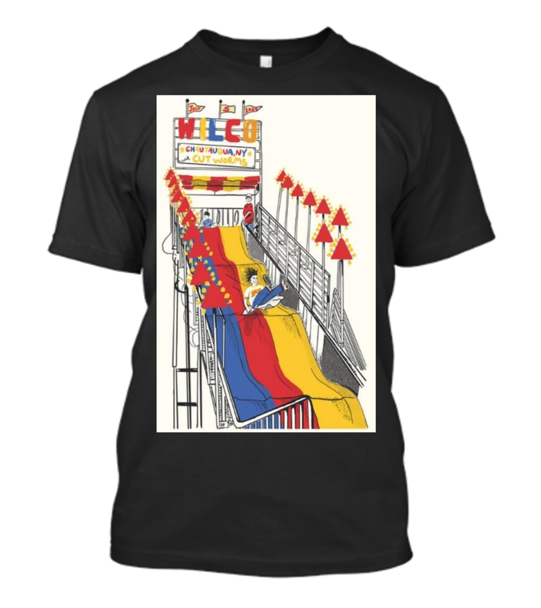 Wilco Chautauqua NY Cut Worms July 5 2024 Slide Ride T-Shirt