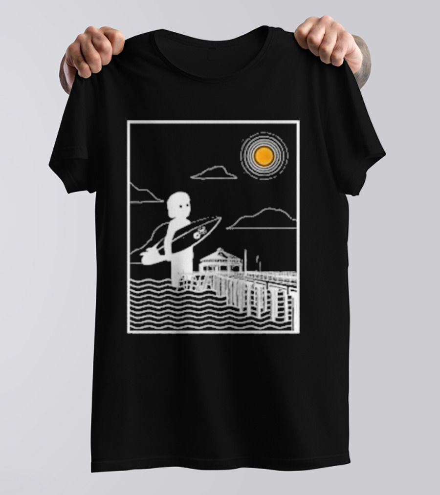 William Black Surfing Pier Orange County Sunset T-Shirt