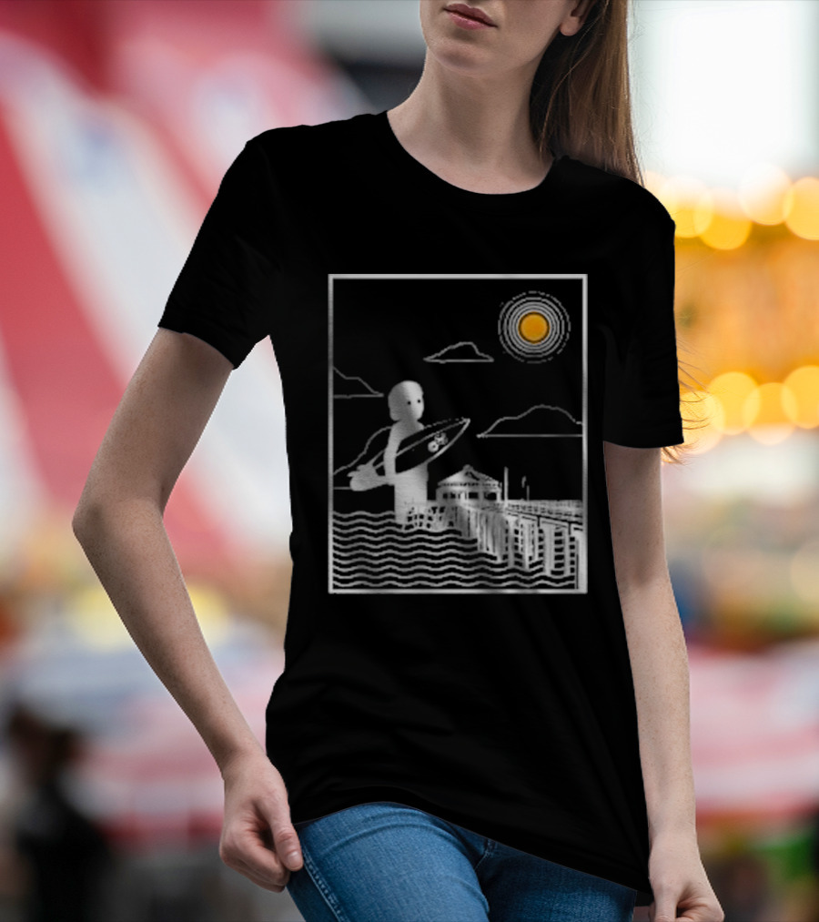 William Black Surfing Pier Orange County Sunset T-Shirt