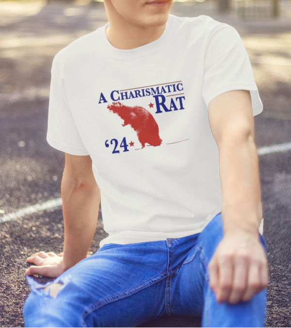 A Charismatic Rat '24 Red White Blue Stars T-Shirt