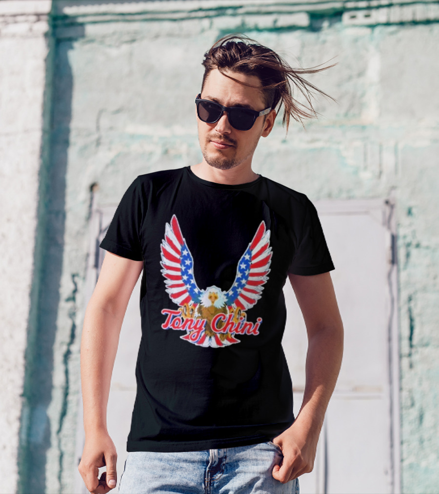 Tony Chini American Flag Eagle Wings T-Shirt