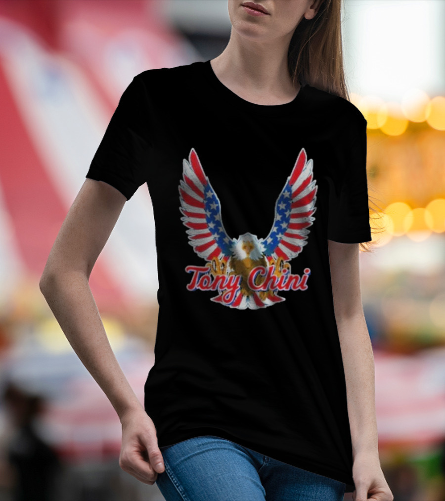 Tony Chini American Flag Eagle Wings T-Shirt