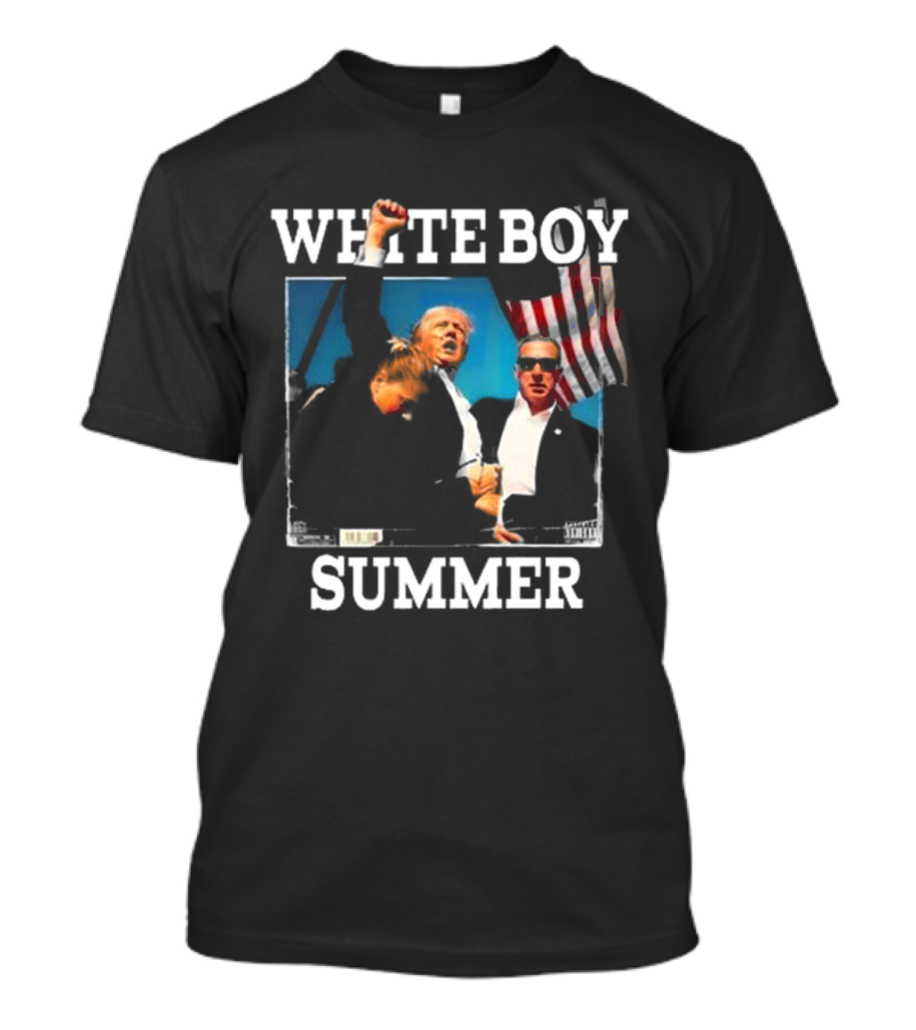 WHITE BOY SUMMER TRUMP AMERICAN FLAG T-Shirt
