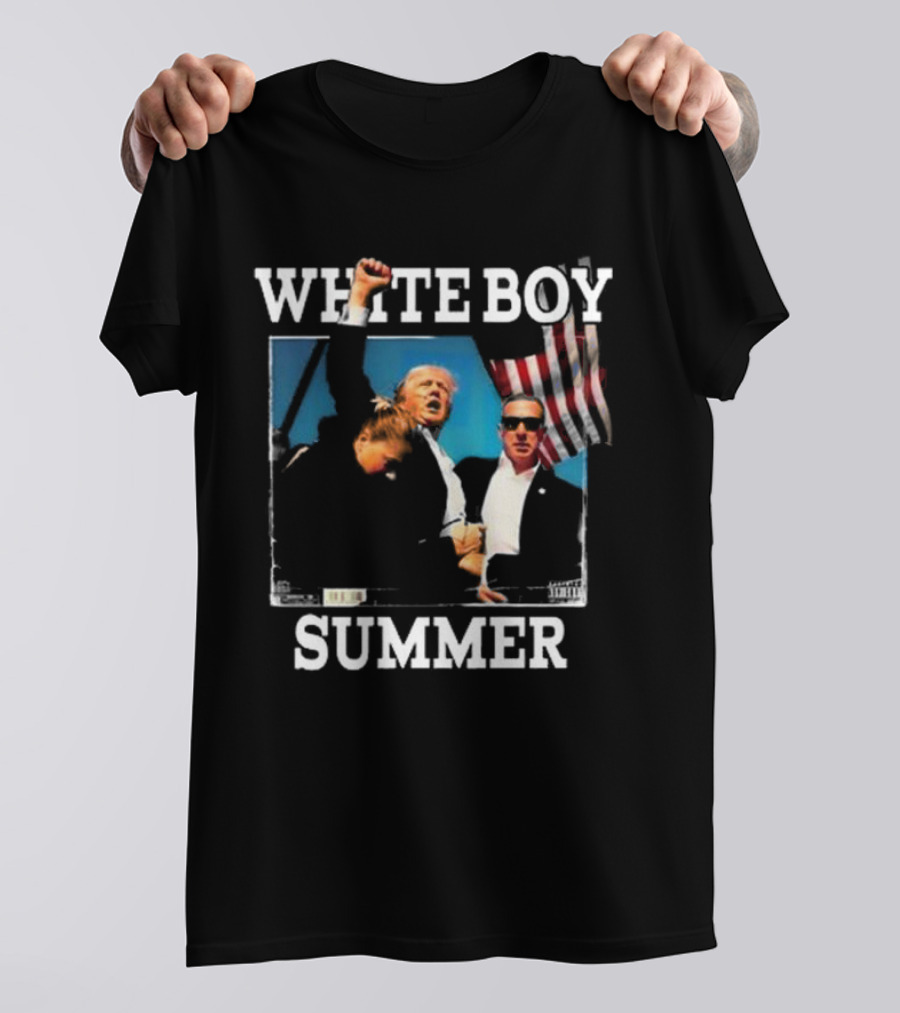 WHITE BOY SUMMER TRUMP AMERICAN FLAG T-Shirt