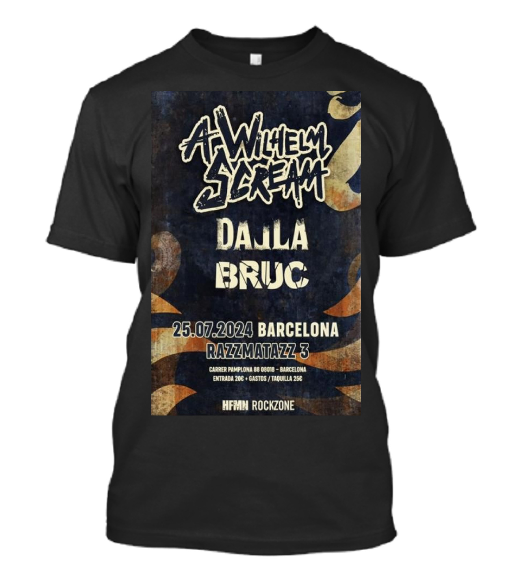 A Wilhelm Scream Dajla Bruc Concert Barcelona Razzmatazz 3 Jul 25 2024 HFNM Rockzone T-Shirt
