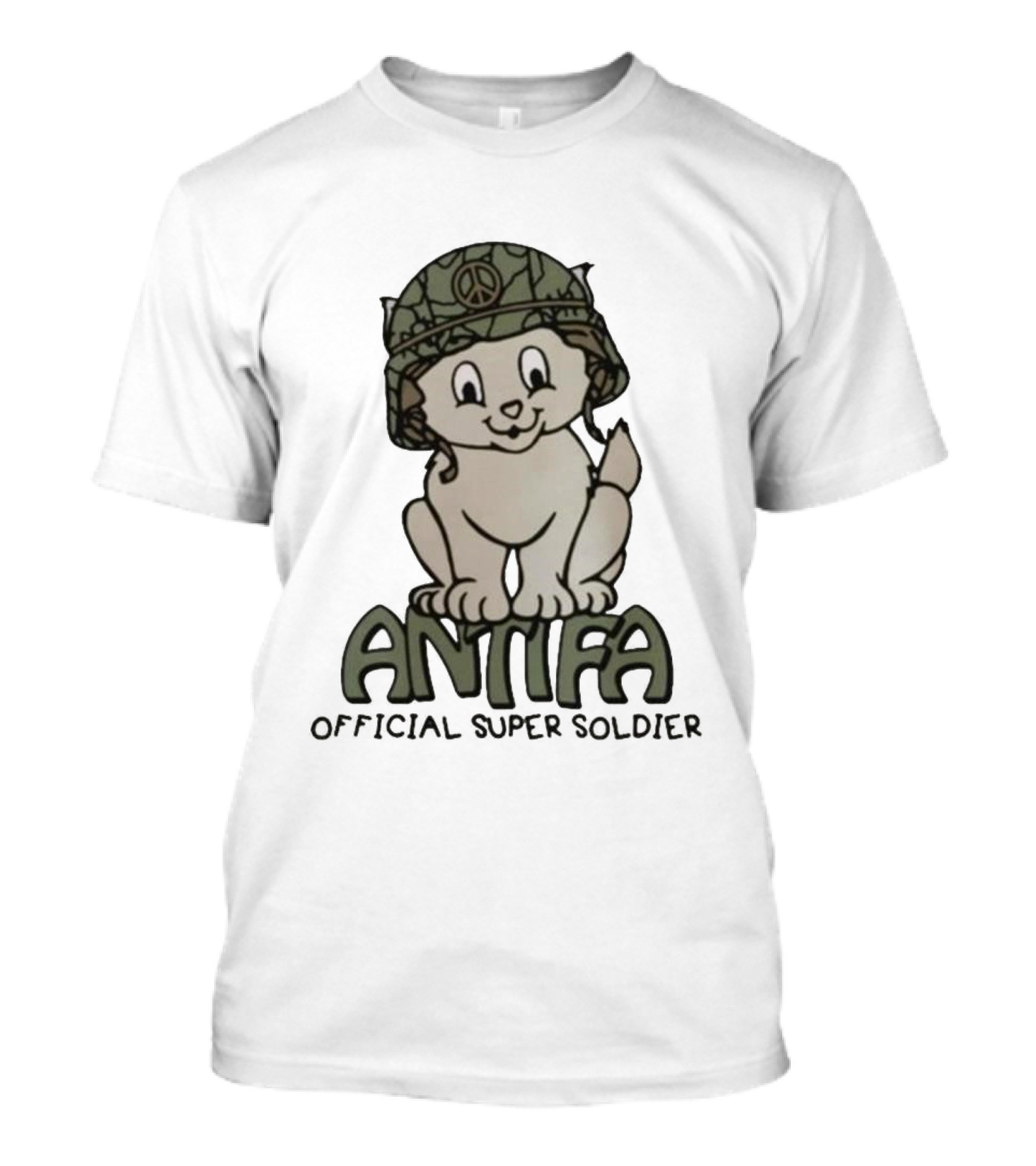 ANTIFA Peace Helmet Puppy Official Super Soldier T-Shirt