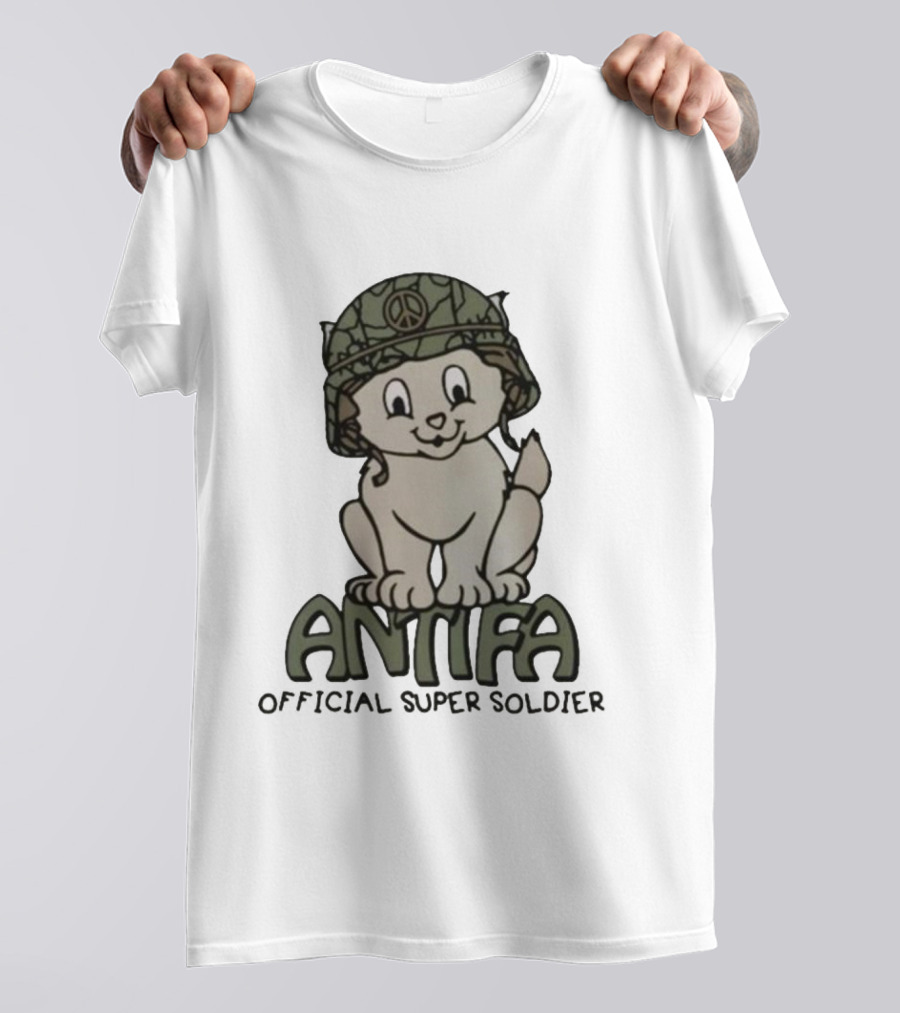 ANTIFA Peace Helmet Puppy Official Super Soldier T-Shirt