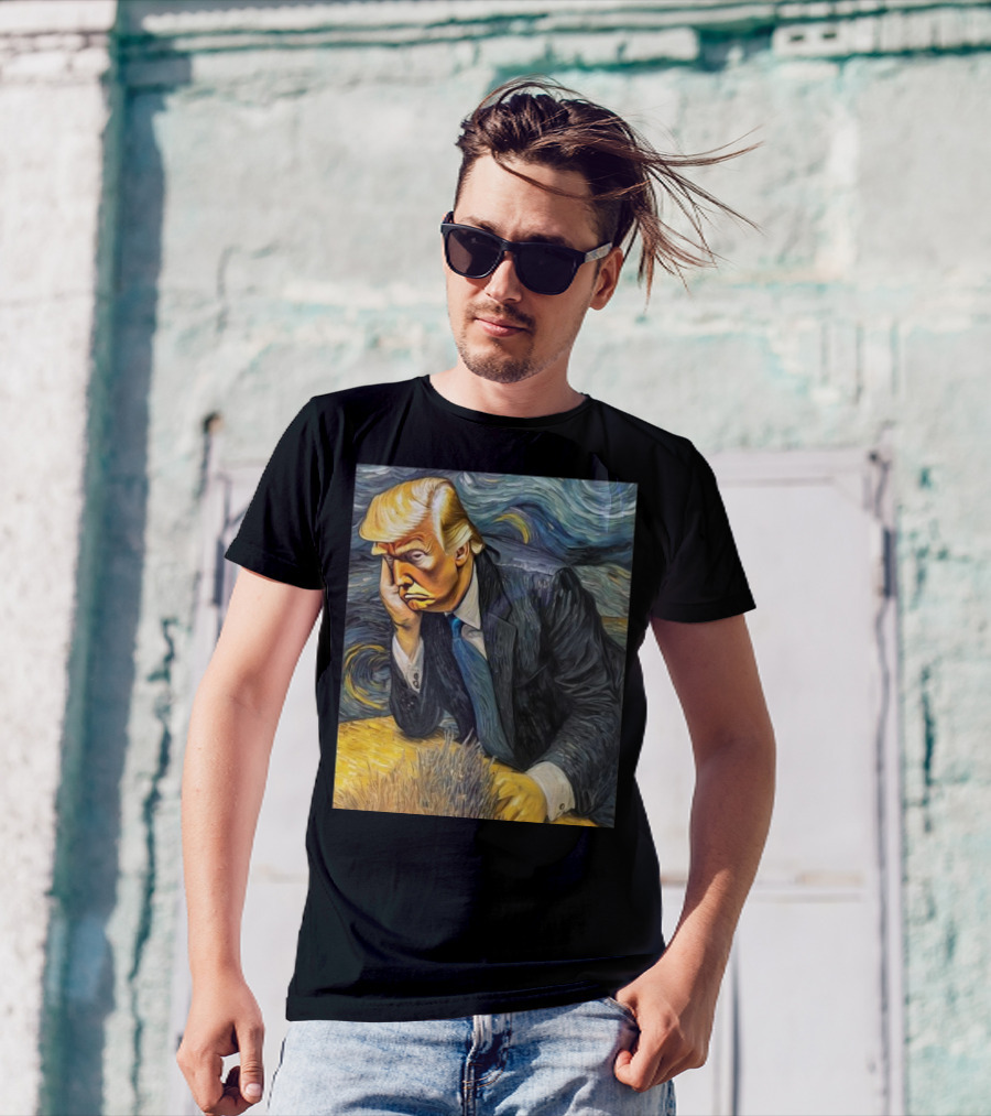 Donald Trump Van Gogh Ear Bandage Starry Night T-Shirt