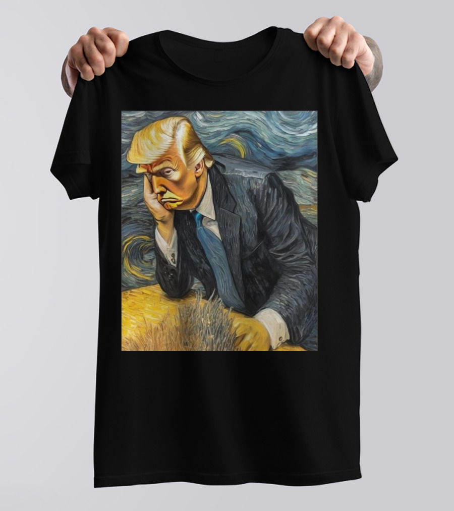 Donald Trump Van Gogh Ear Bandage Starry Night T-Shirt