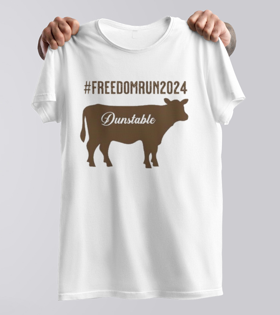FreedomRun2024 Dunstable Brown Cow Massachusetts T-Shirt
