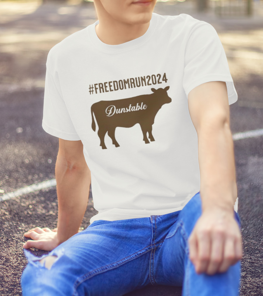 FreedomRun2024 Dunstable Brown Cow Massachusetts T-Shirt