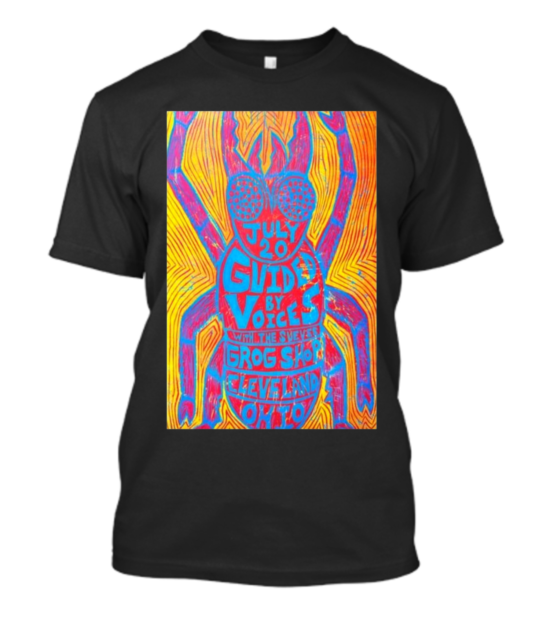 Guided By Voices July 20 Grog Shop Cleveland OH 2024 Psychedelic Insect T-Shirt