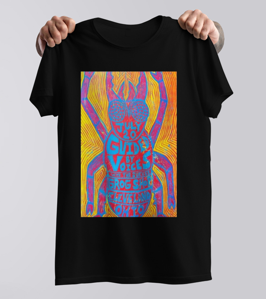 Guided By Voices July 20 Grog Shop Cleveland OH 2024 Psychedelic Insect T-Shirt