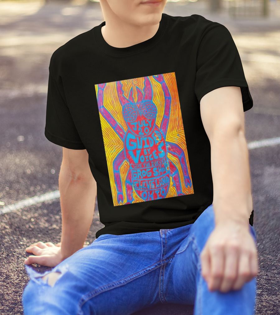 Guided By Voices July 20 Grog Shop Cleveland OH 2024 Psychedelic Insect T-Shirt