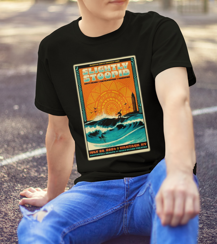 Slightly Stoopid Dirty Heads The Elovaters Passafire Slightly Dirty Summer Tour Northwell Health Jones Beach Theater Wantagh NY July 20 T-Shirt