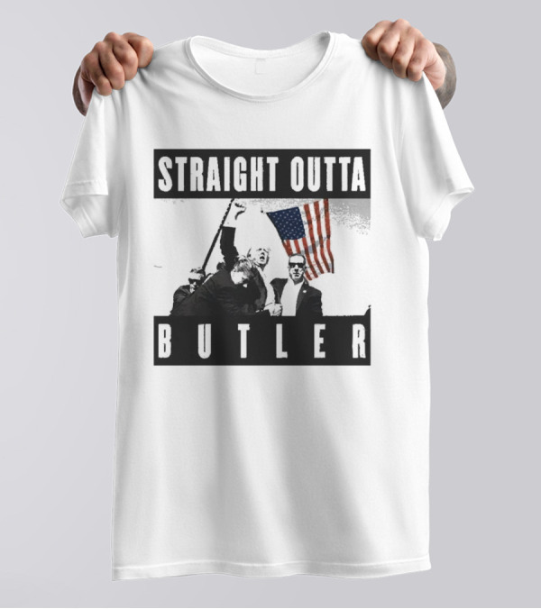 Trump Straight Outta Butler American Flag T-Shirt