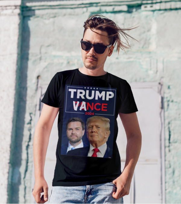 Trump Vance 2024 Political Campaign Image Featuring Candidates T-Shirt