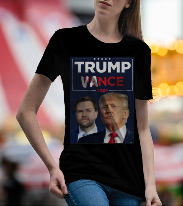 Trump Vance 2024 Political Campaign Image Featuring Candidates T-Shirt